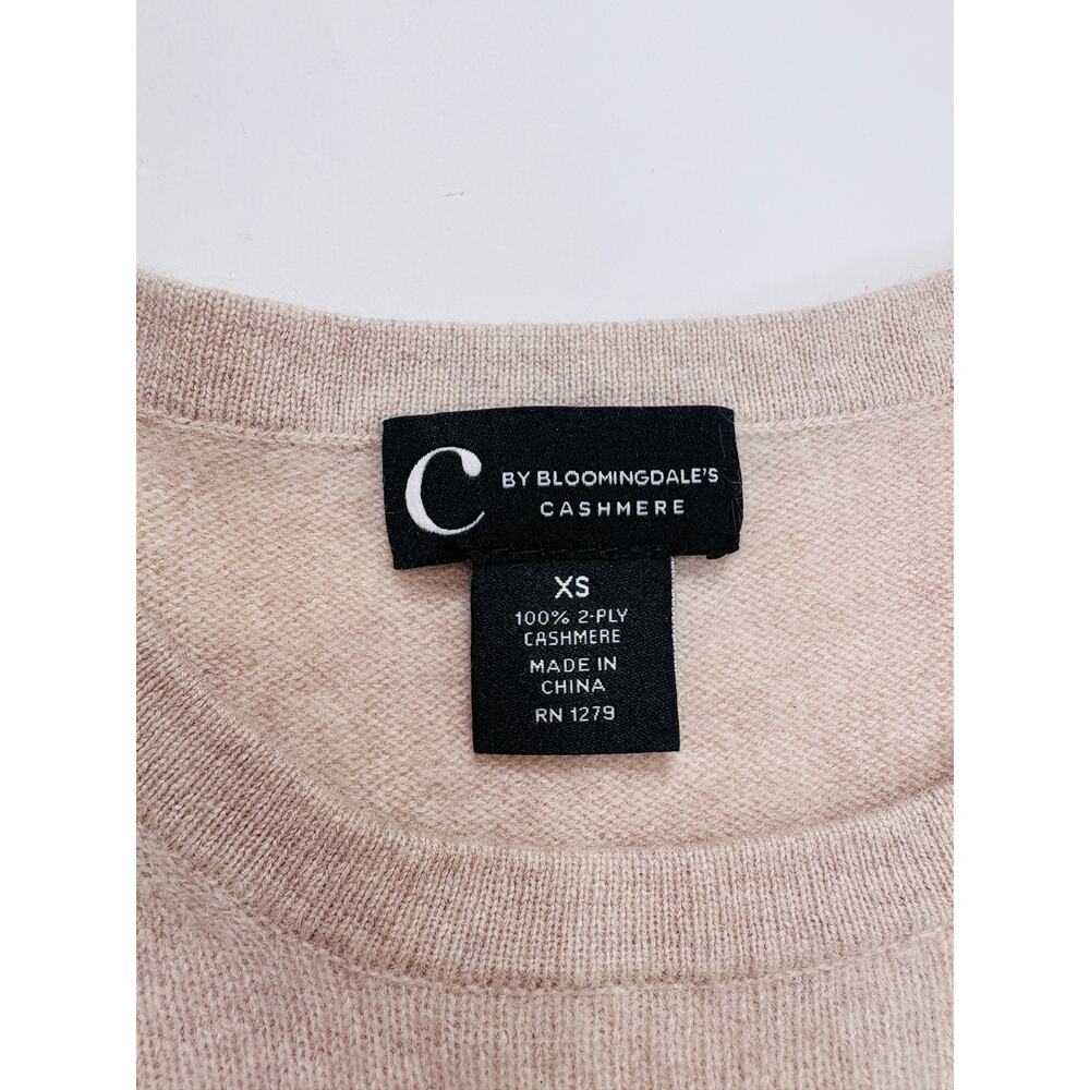 Heritage Preppy C by Bloomingdale’s 100% Cashmere Short Sleeve Sweater XS Beige - Picture 5 of 13